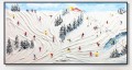 Esquiador en la montaña nevada Arte de la pared Deporte Blanco Nieve Esquí Decoración de la habitación por Knife 15